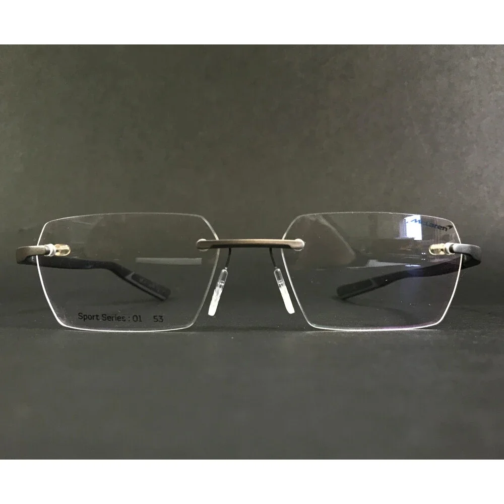 McLaren Eyeglasses Frames ML MS-85 C01 Black Red Rimless Rectangle 53-18-145